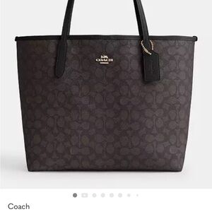 Coach Signature Brown and Black Tote Bag and Wallet